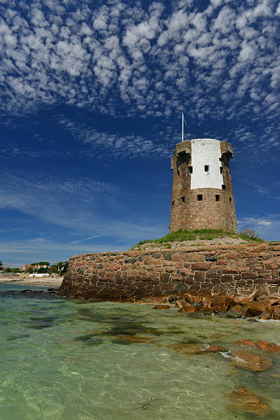 wieża le hocq, jersey, zjednoczone królestwo - le hocq tower zdjęcia i obrazy z banku zdjęć