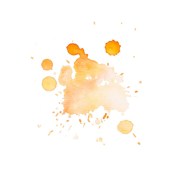 istock Abstract watercolor aquarelle hand drawn blot colorful yellow orange paint 545994908