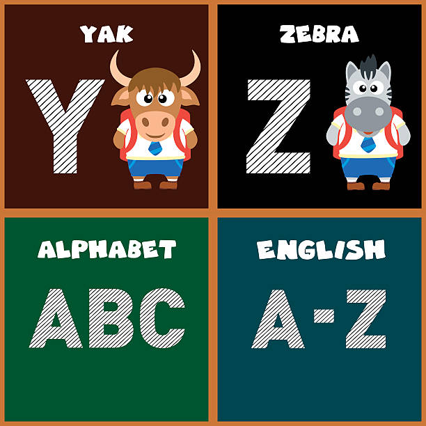 The English alphabet letter Y,Z The English alphabet letter Y,Z.Vector illustration spelling bee stock illustrations