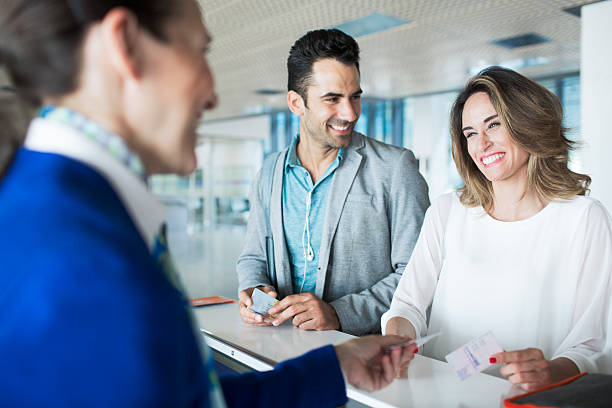 Airport boarding, getting ready for a new travel. Airport boarding, getting ready for a new travel. airline check in attendant stock pictures, royalty-free photos & images