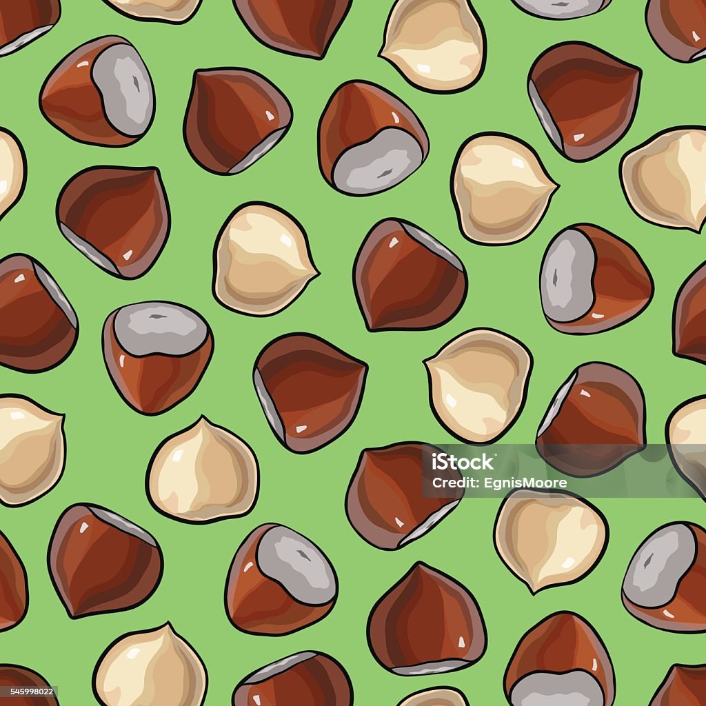 Hazelnut Seamless Pattern Stock Illustration - Download Image Now ...