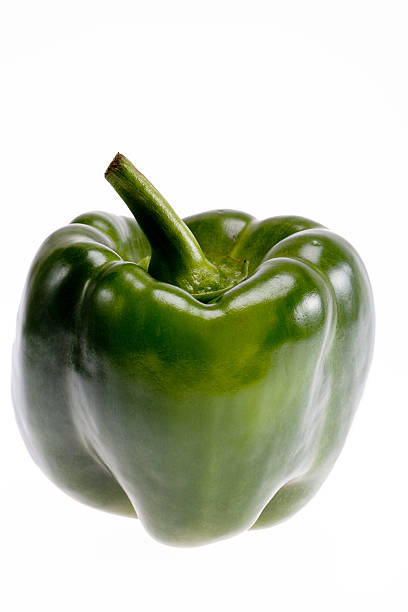 istock single vegetable of green pepper isolated on white background. 545998824