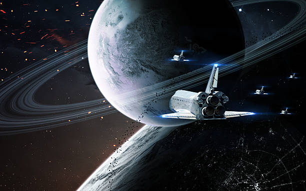 istock Abstract scientific background - glowing planet in space, nebula and 545999006