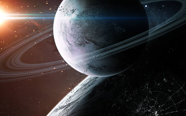 istock Abstract scientific background - glowing planet in space, nebula and 545999322