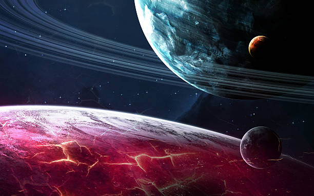 istock Abstract scientific background - glowing planet in space, nebula and 545999888