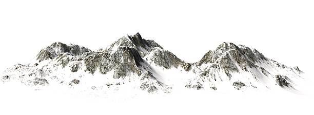 istock Snowy Mountains - Mountain Peak isolated on white background 546001118
