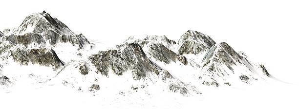 istock Snowy Mountains - Mountain Peak isolated on white background 546001230