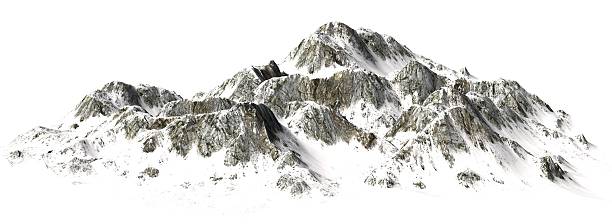 istock Snowy Mountains - Mountain Peak isolated on white background 546001362