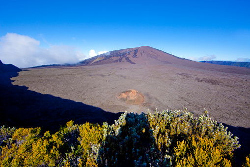 Piton de la Fournaise, active volcano in la Reunion.