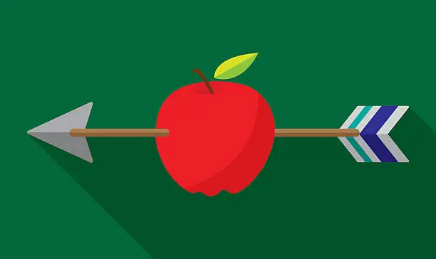 Vector illustration of Apple with Arrow