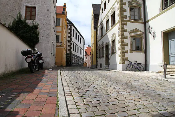 Digital Photo of the ancient part of the german city Neuburg an der Donau.