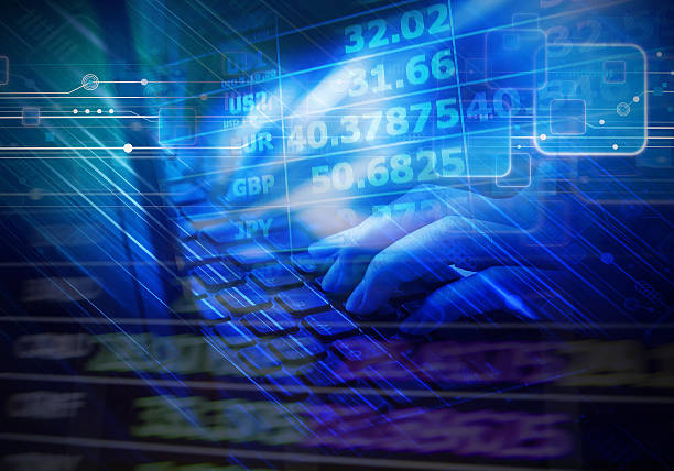 istock Business woman are checking exchange rates by using laptop 546008852