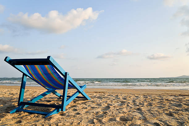 istock Beach chair on the beach. 546017308