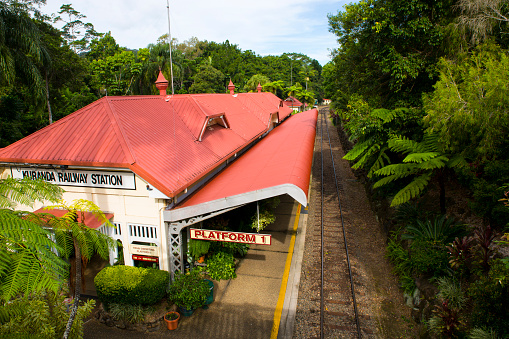 Kuranda Railway Station set in the World Heritage Site of the Queensland Wet Tropics.