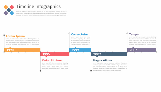 Timeline infographics template, flowchart, workflow or process infographics, vector eps10 illustration