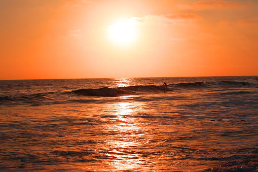 beautiful sunset on the beach Pacific Ocean.