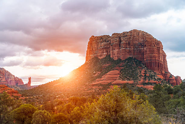 Rocks Near Sedona Red rocks near Sedona, Arizona, at the sunset. sedona stock pictures, royalty-free photos & images