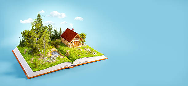 istock Cute countryside log house 546021662