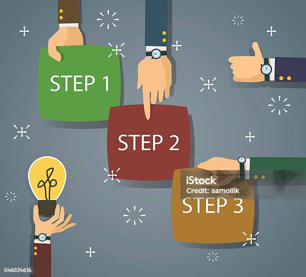 Identification Step Bitmap Bitmap Step Timeline Infographic Scheme In Flat Design Stock ...