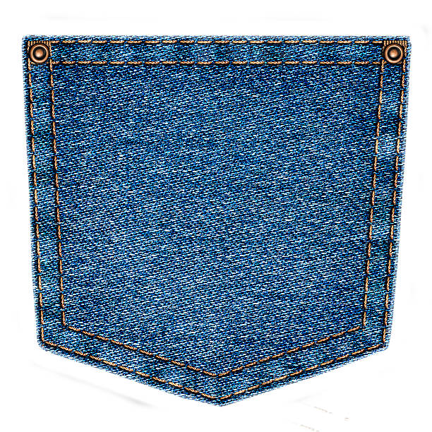 simples calças de brim azul bolso isolado no fundo branco - pocket - fotografias e filmes do acervo