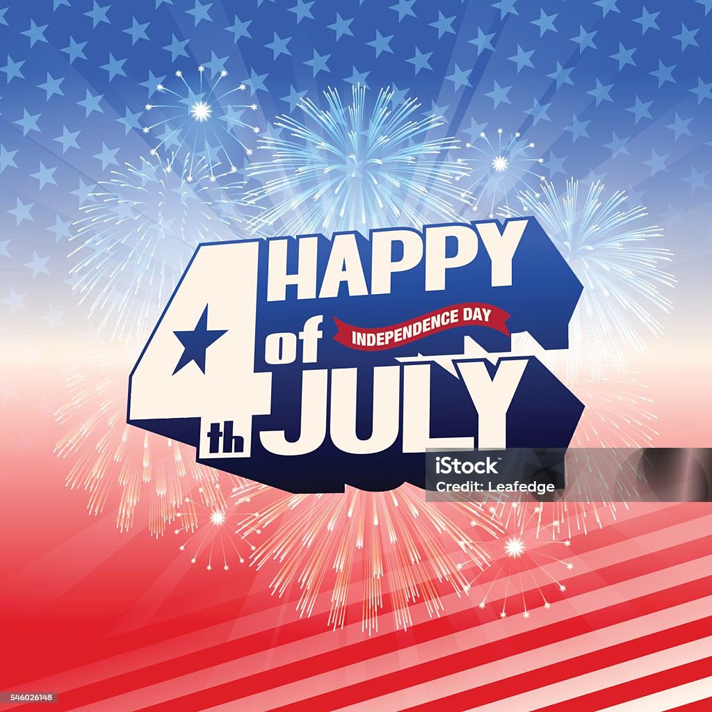 Fourth of July This illustration is a background of the text for "Independence Day". Firework - Explosive Material stock vector