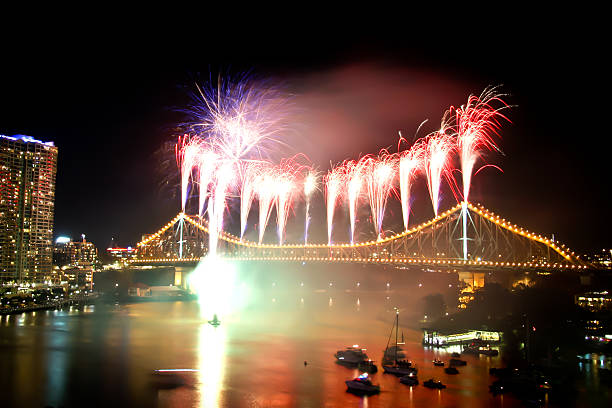 istock Brisbane City Storey Bridge Riverfire Fireworks Australia 546026352