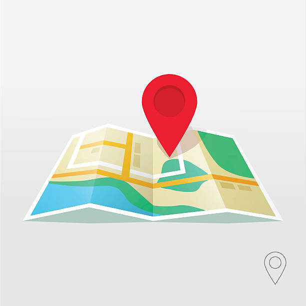 вектор указателя дорожной карты, gps навигационный локатор, новый штифт дорожной карты - travel data newspaper pen stock illustrations