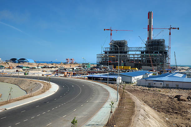 centrale thermique de vinh tan, vietnam - environmental conservation built structure solar power station building exterior photos et images de collection