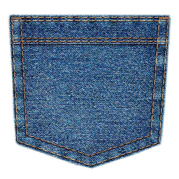 istock Simple blue jeans pocket isolated on white background 546026742