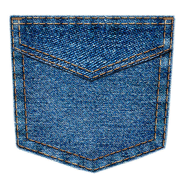 istock Simple blue jeans pocket isolated on white background 546027234