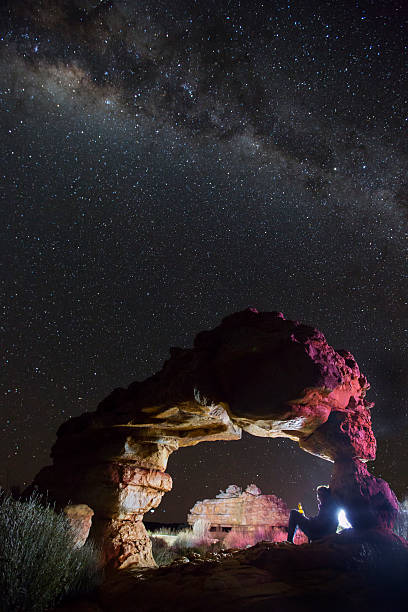istock Milky Way Rock Arch Light Painting 546162512