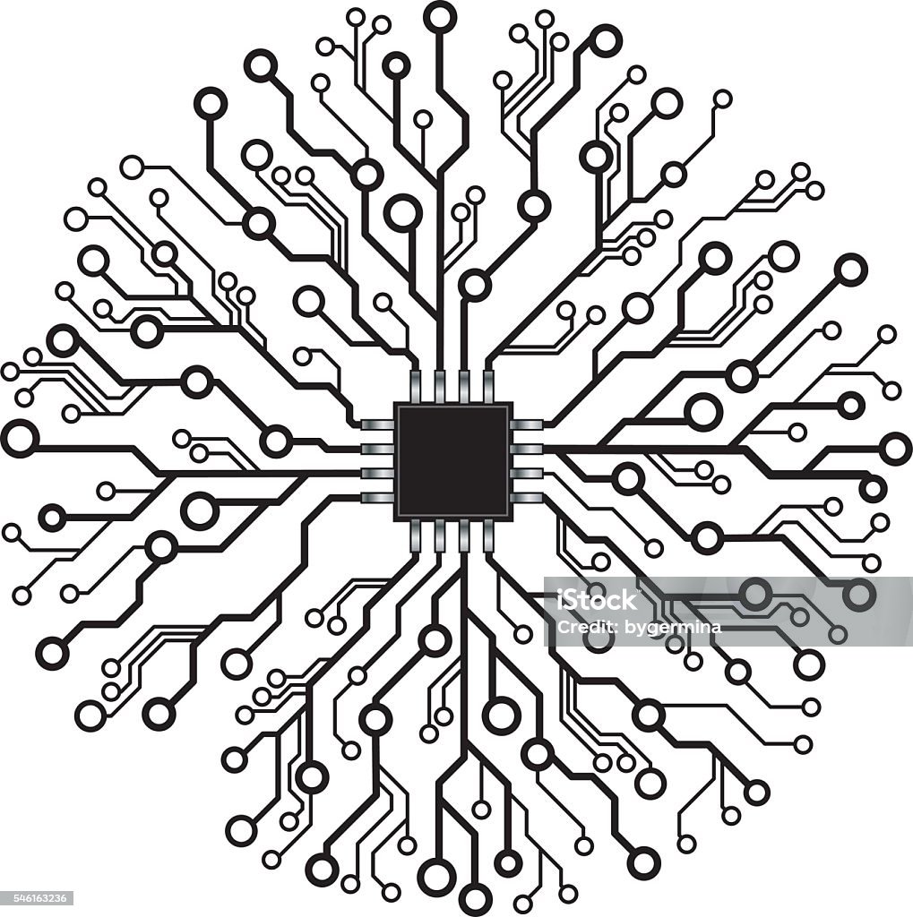 Computer Board Circut Pattern Vector Circuit Board Abstract Stock Illustration - Download Image Now ...