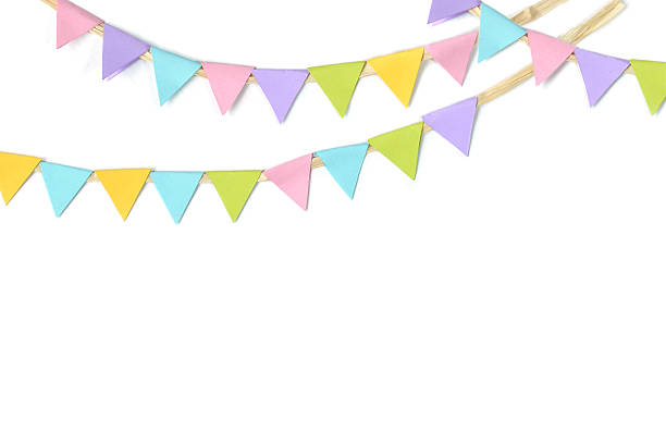 Holiday garlands paper cut on white background - isolated