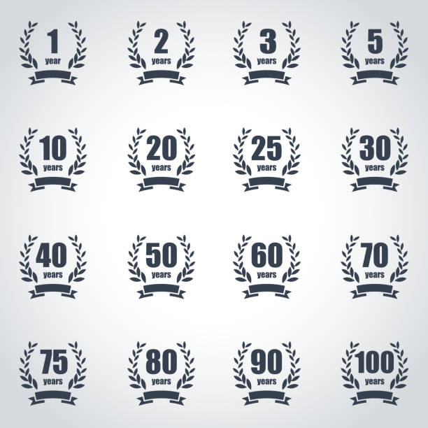 Anniversary label collection Anniversary label collection 20 29 years stock illustrations