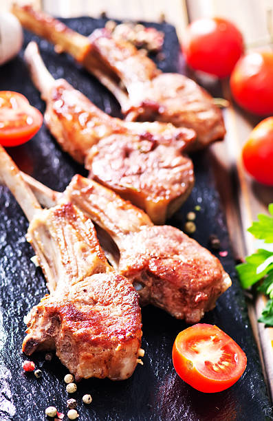 istock Rack of lamb fried with aromatic olive oil 546168246