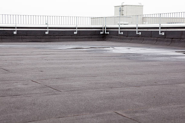 istock flat roof with roofing 546169570
