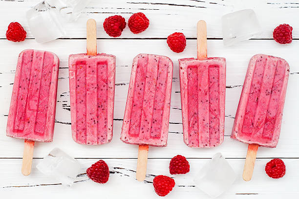 istock Homemade vegan raspberry coconut milk popsicles  with chia seeds 546171702