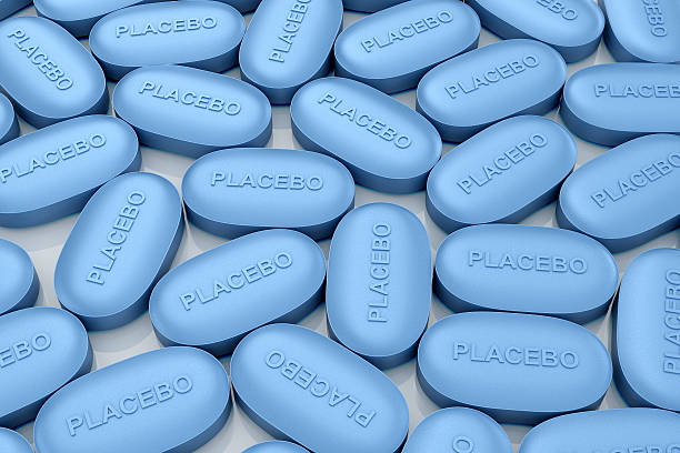 istock The blue pill called a placebo. 3D illustration 546174330