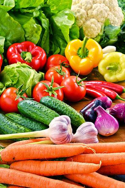 istock Composition with variety of fresh organic vegetables 546174488