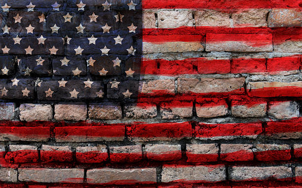 istock American flag on old brick wall Texture or background 546175892