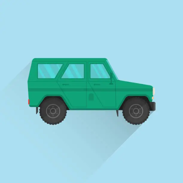 Vector illustration of Car icon jeep