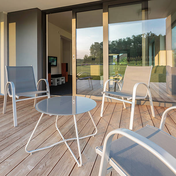 istock Modern patio with furniture set 546176670