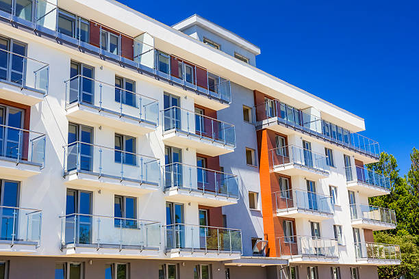 istock Modern white apartment building, Warsaw, Poland 546181898