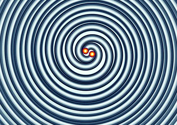 beautifull 3d illustration of two Gravitational Waves.