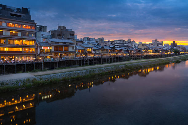 istock Kamogawa river nearby Gion in sunset 546182342