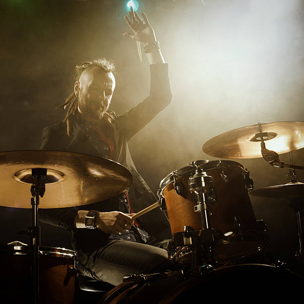 istock Silhouette of the drummer on stage. 546182986