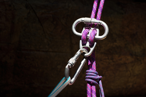climbing: doubled rope technique with machard knot