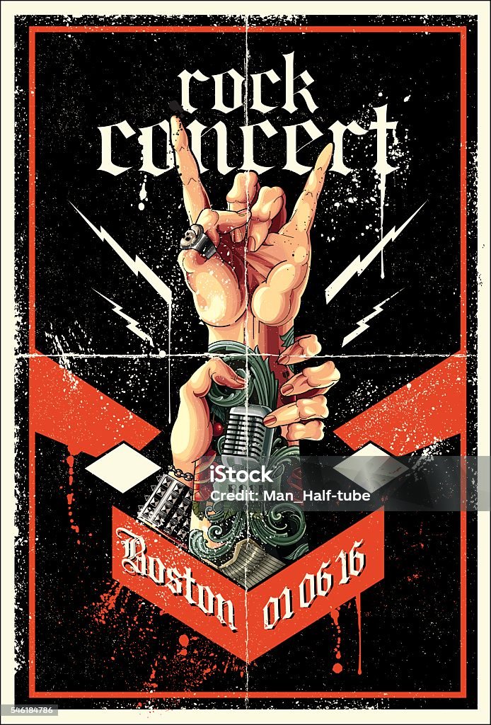 Rock poster Rock concert poster , eps9 Poster stock vector