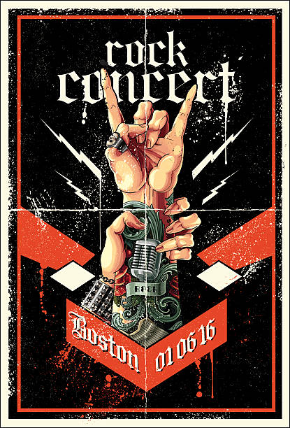 Rock poster Rock concert poster , eps9 concert poster template stock illustrations