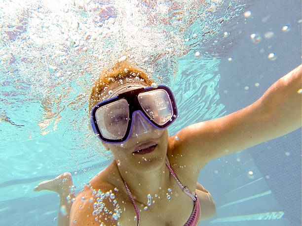 istock Girl taking undrewater selfie 546185948